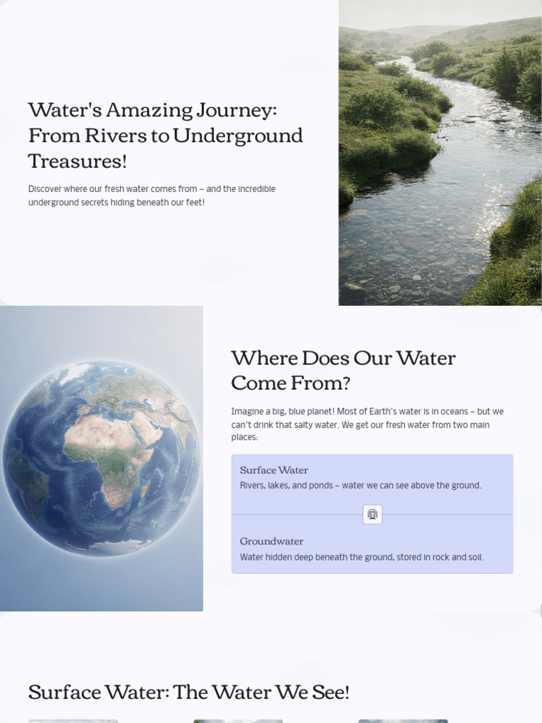 Waters Amazing Journey From Rivers To Underground Treasures | PDF ...