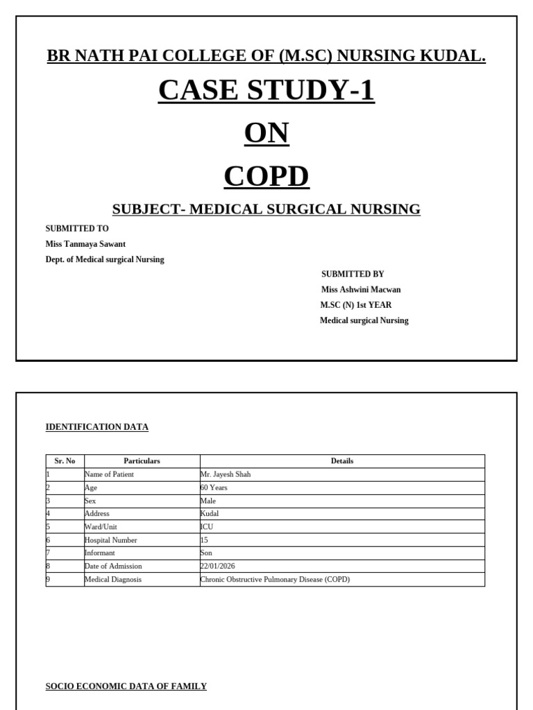 Case Study 1 On Copd - Ashwini Macwan | PDF | Chronic Obstructive ...