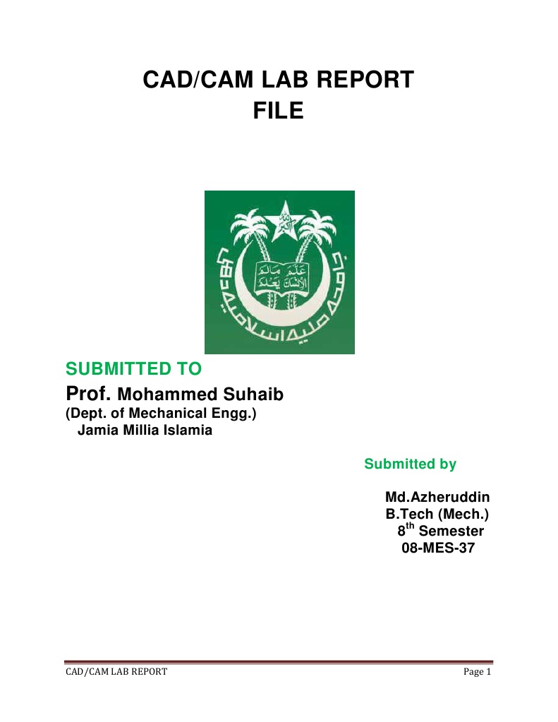 CadCam Lab Report File | PDF | Programmable Logic Controller ...