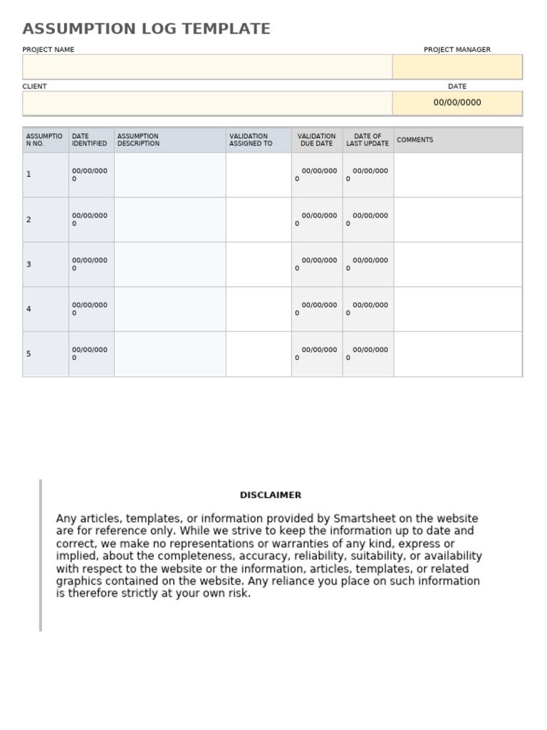 IC Assumption Log 11764 WORD | PDF
