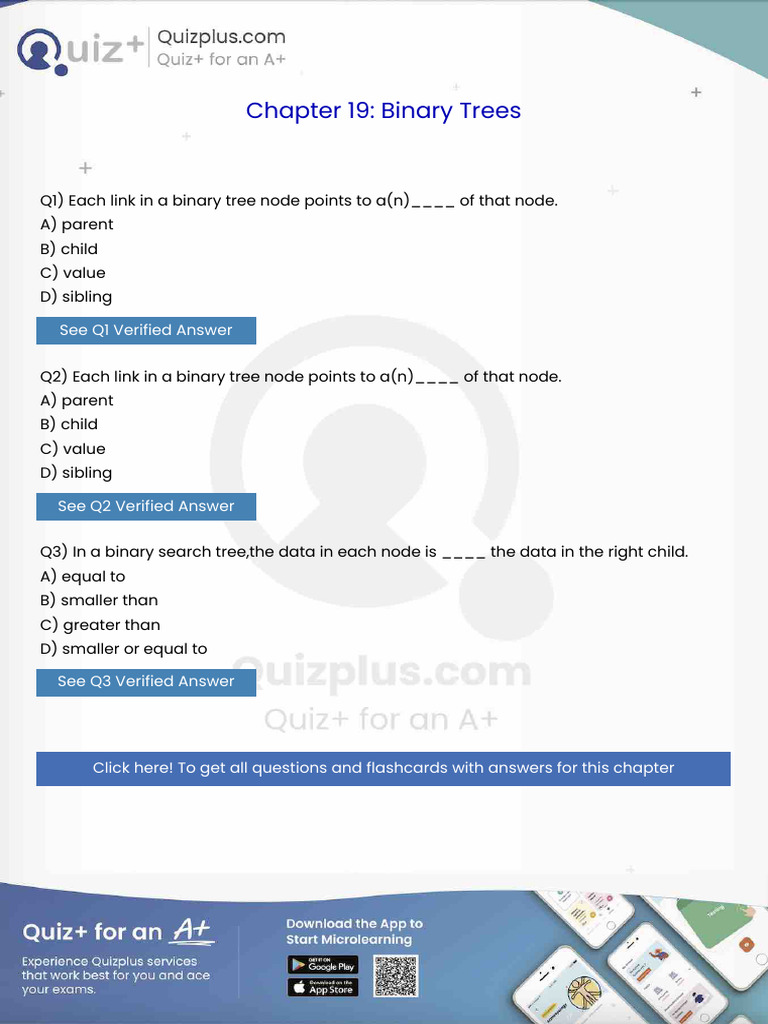 Each Link in A Binary Tree Node Points To An of That Node | PDF ...