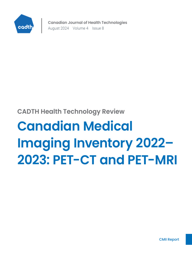 2022-2023 Canadian Medical Imaging Inventory Report - PET CT MRI | PDF