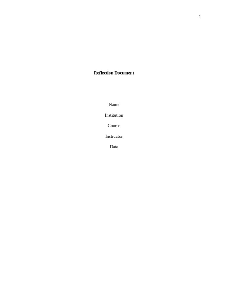 Reflection Document - Edited | PDF