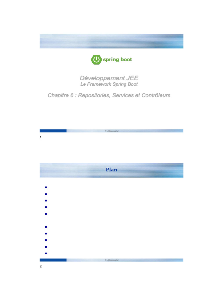 Chapitre 6 SpringBoot Rest Et Services | PDF | SQL | Gestion informatique