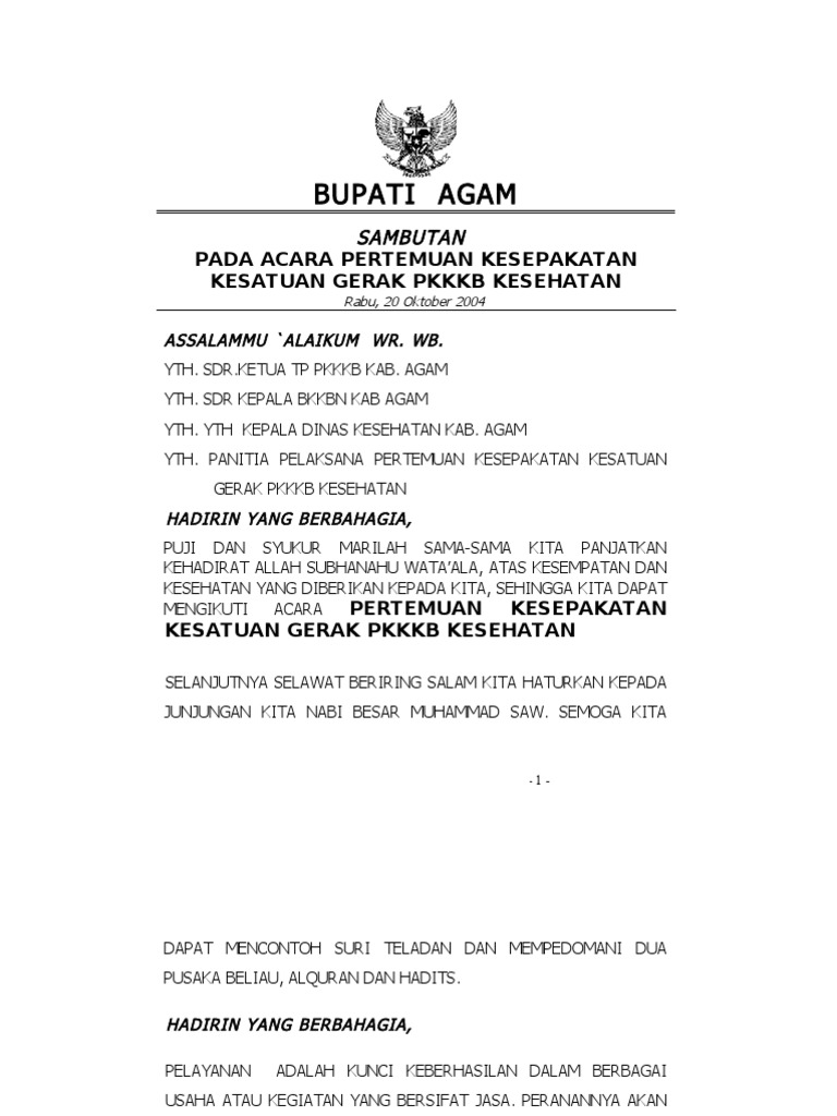 Pidato Penutupan Pelatihan | PDF