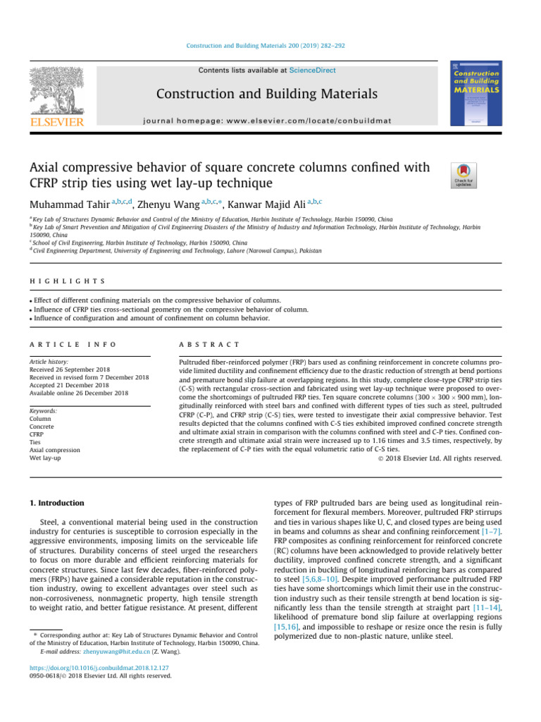 2018 Tahir - Axial Compressive Behavior of Square Concrete Columns ...