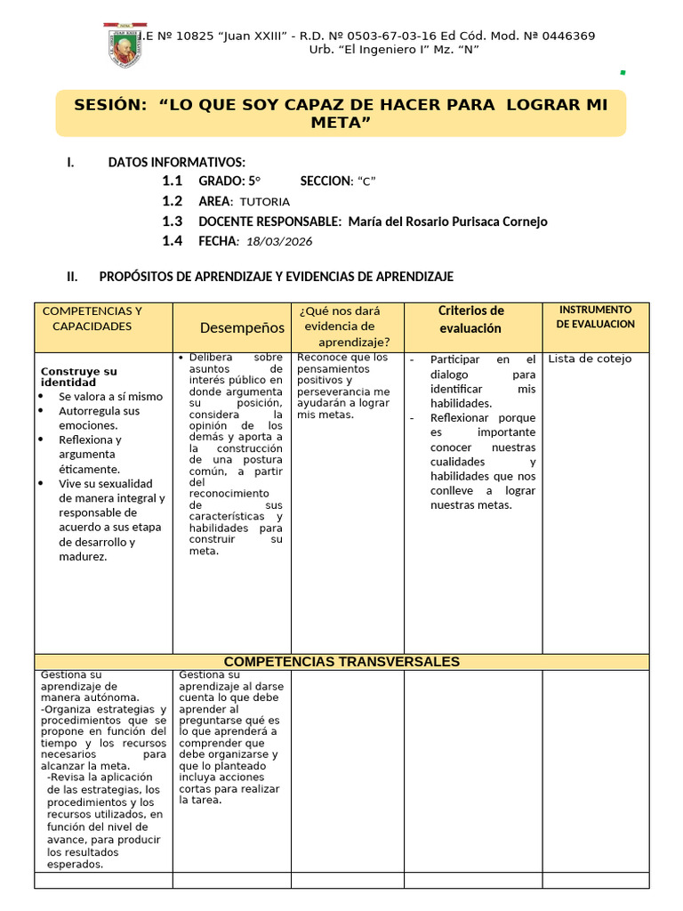 Lo Que Soy Capaz de Hacer Para Lograr Metas | PDF | Aprendizaje ...