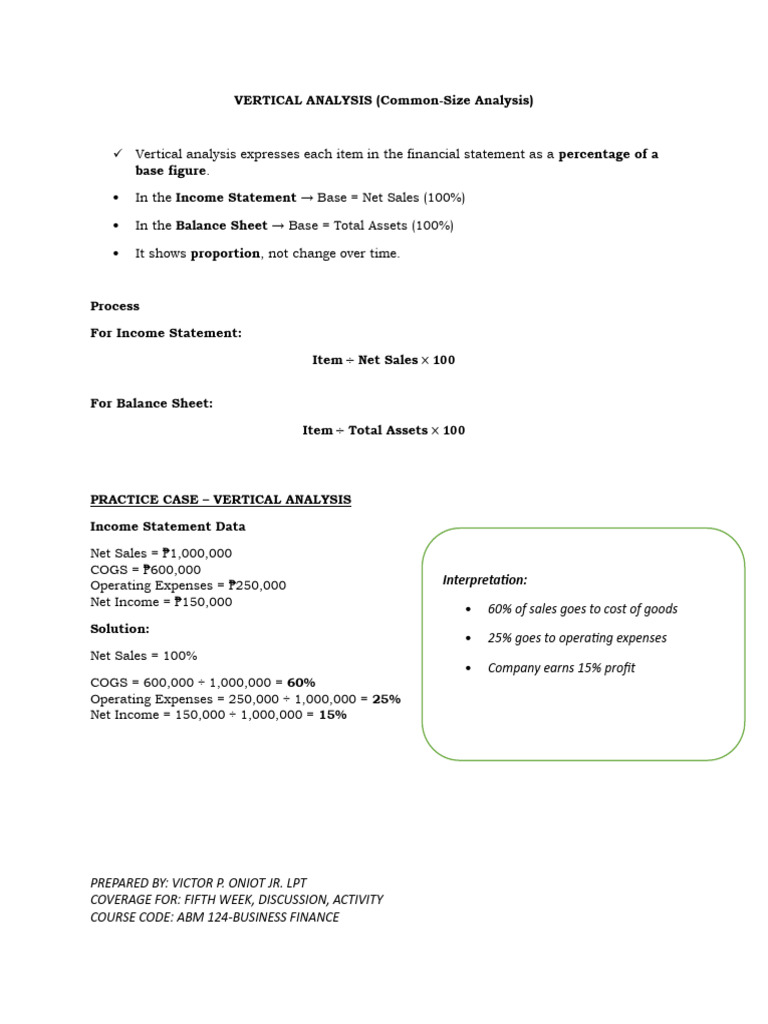 Vertical and Horizontal Analysis | PDF | Balance Sheet | Income Statement