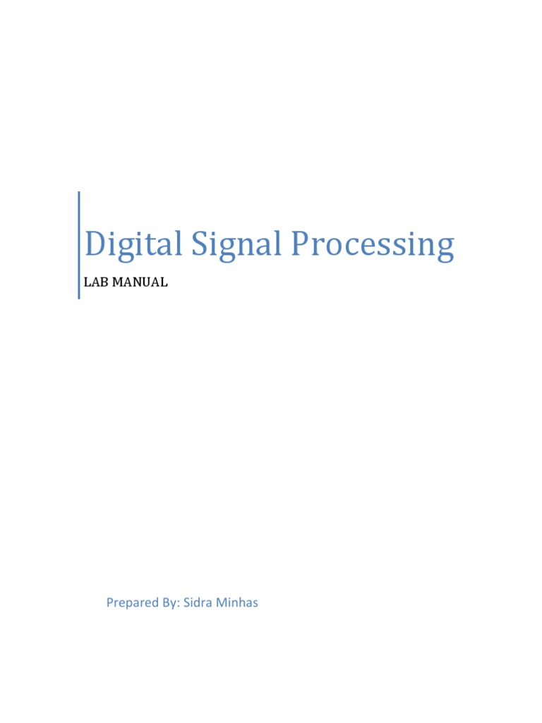 Digital Signal Processing: Lab Manual | PDF | Digital Signal Processing ...