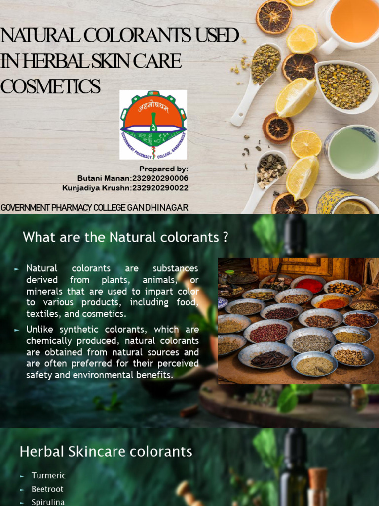 Natural Colorants Used in Herbal Skincare Cosmetics.1 | PDF | Turmeric ...