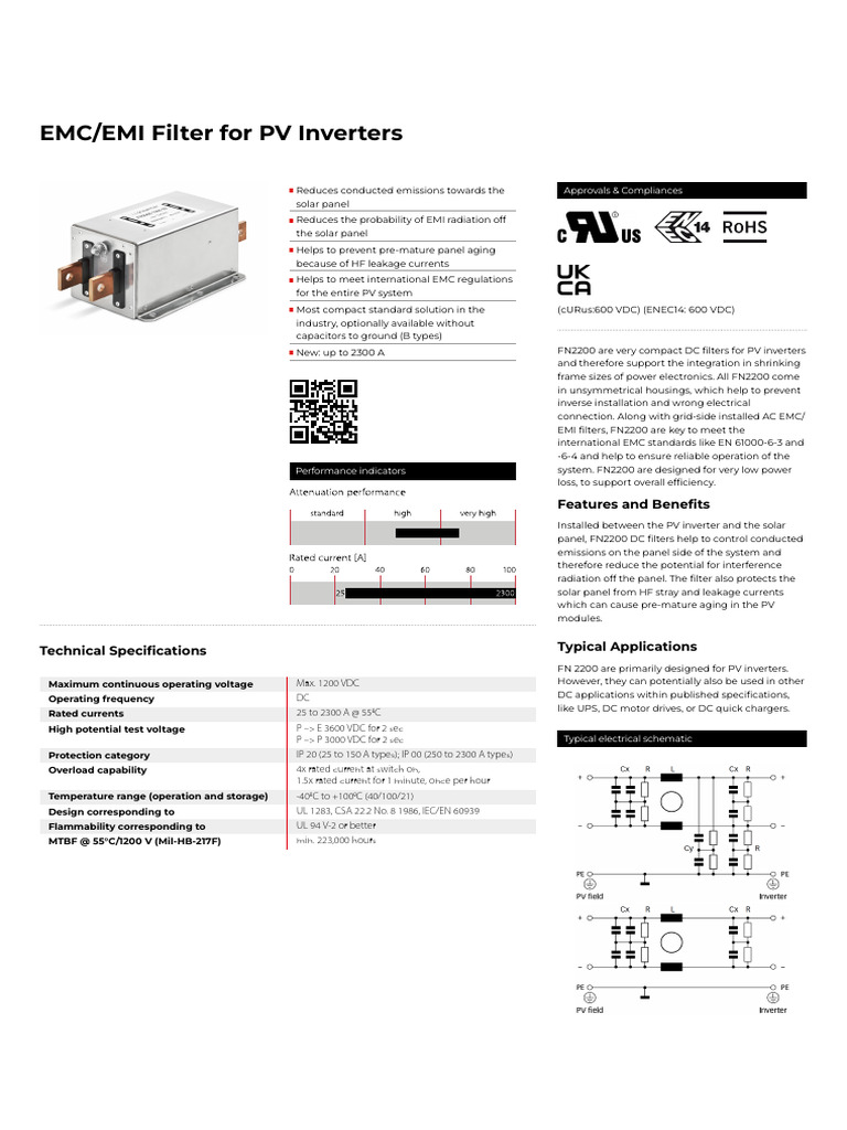 EMC/EMI Filter For PV Inverters: Sheet | PDF | Photovoltaics | Power ...