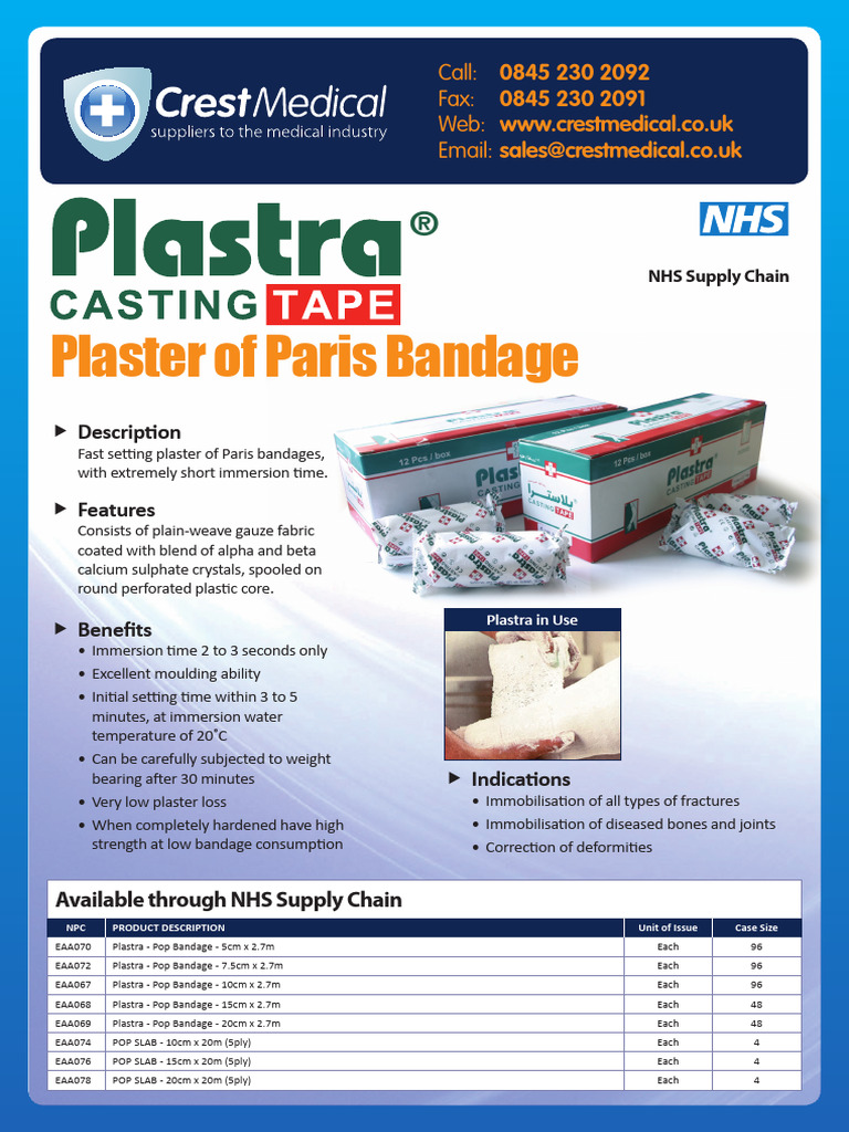 Plaster of Paris Bandage: Descrip On | PDF