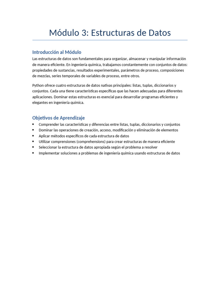 Modulo 3 Estructuras Datos Completo | PDF | Python (lenguaje de ...