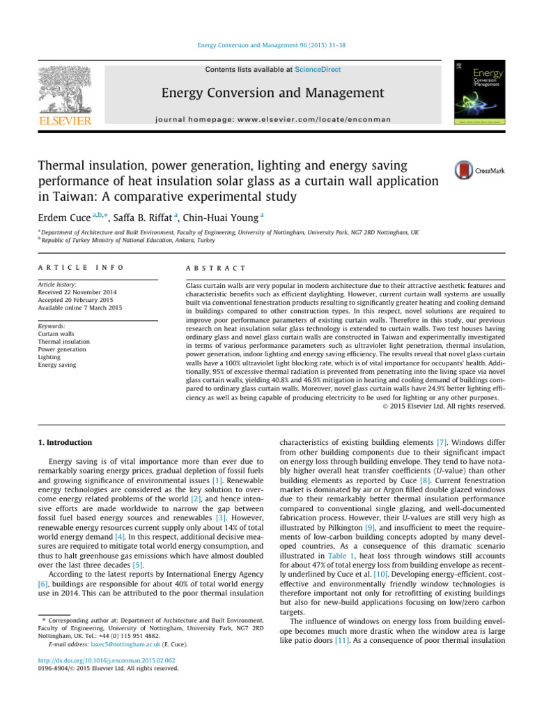 Energy Conversion and Management: Erdem Cuce, Saffa B. Riffat, Chin ...