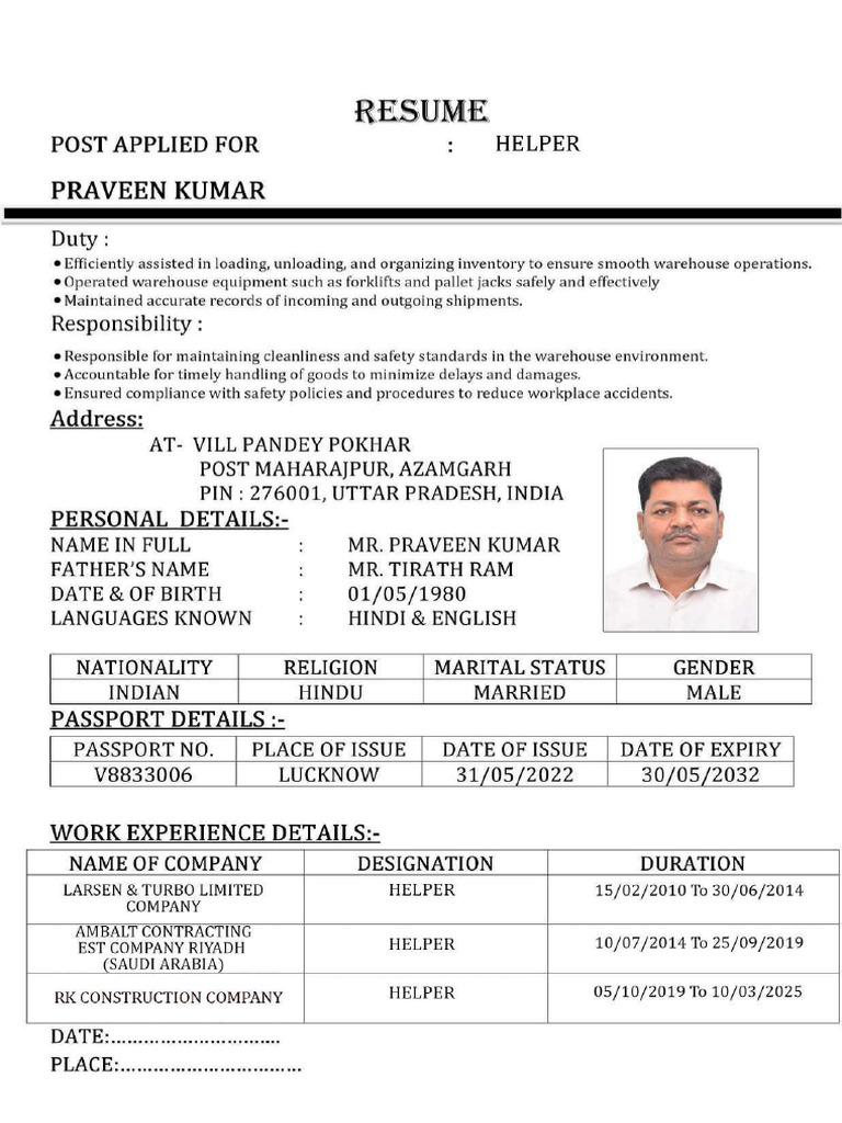 Praveen Kumar Helper | PDF