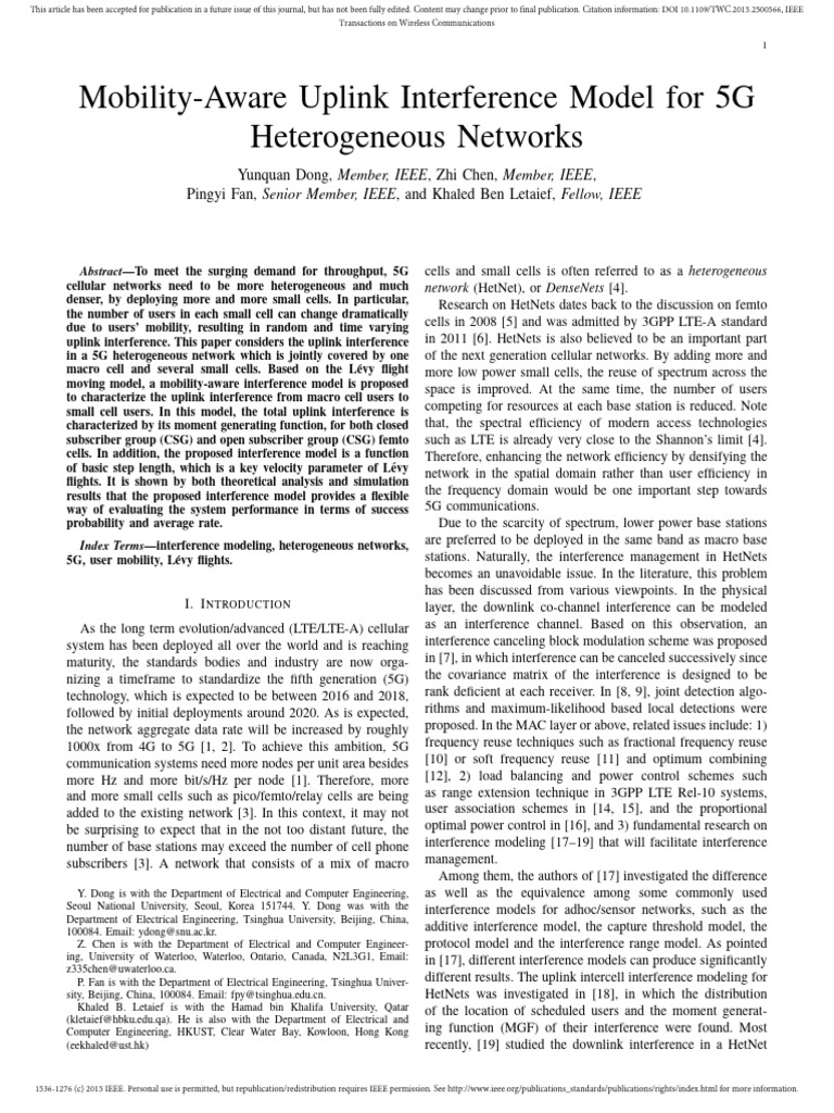 Uplink 5 G Interference | PDF | Lte Advanced | Cellular Network