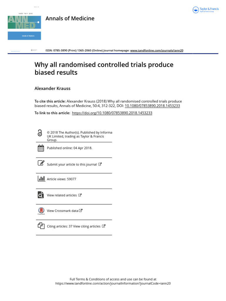 Why All Randomised Controlled Trials Produce Biased Results | PDF ...