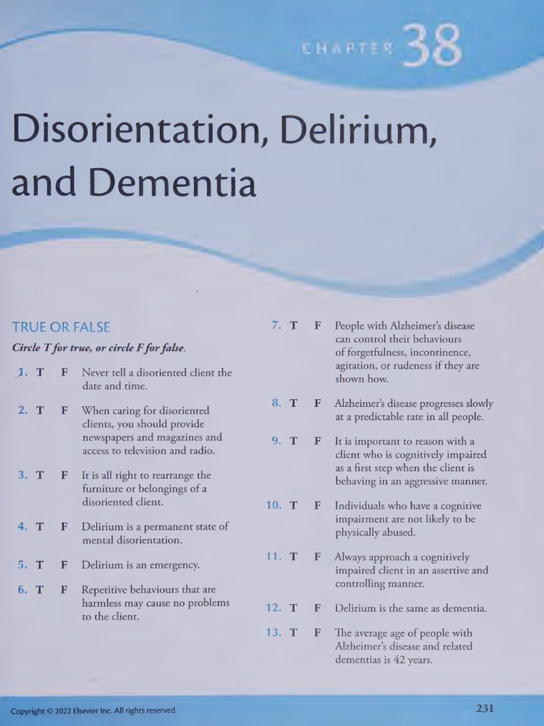 Chapter 38 | PDF | Dementia | Clinical Medicine
