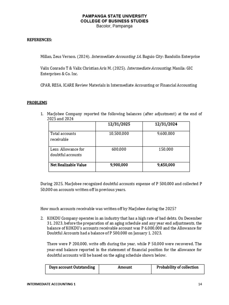 CHAPTER 3 - A.R Questions | PDF | Bad Debt | Financial Services