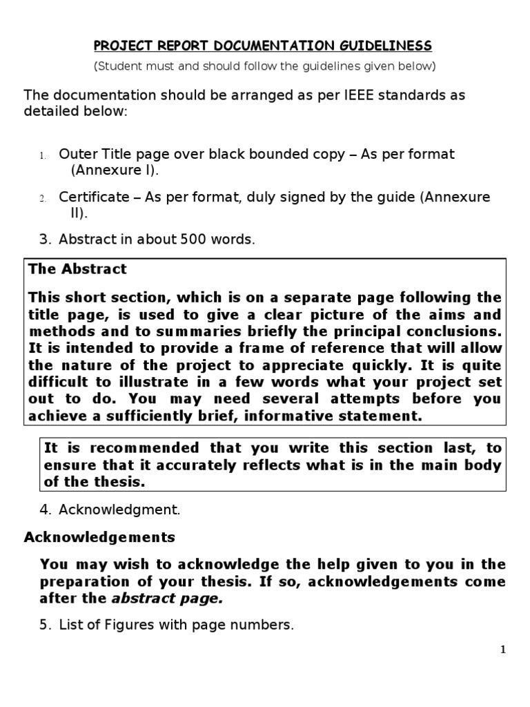 Project Doc Guidelines 8 April 2010 | PDF | Use Case | Thesis