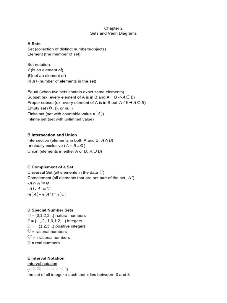 2 - Sets and Venn Diagrams | PDF