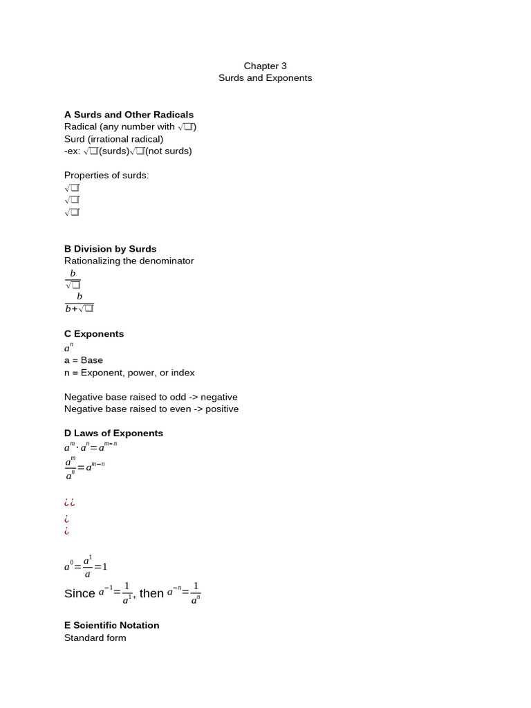 3 - Surds and Exponents | PDF