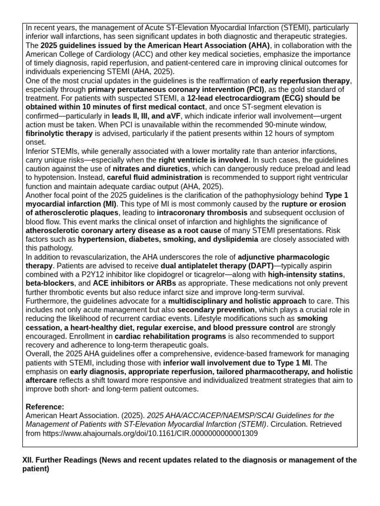 MI Part - Recent Study | PDF | Myocardial Infarction | Cardiovascular ...
