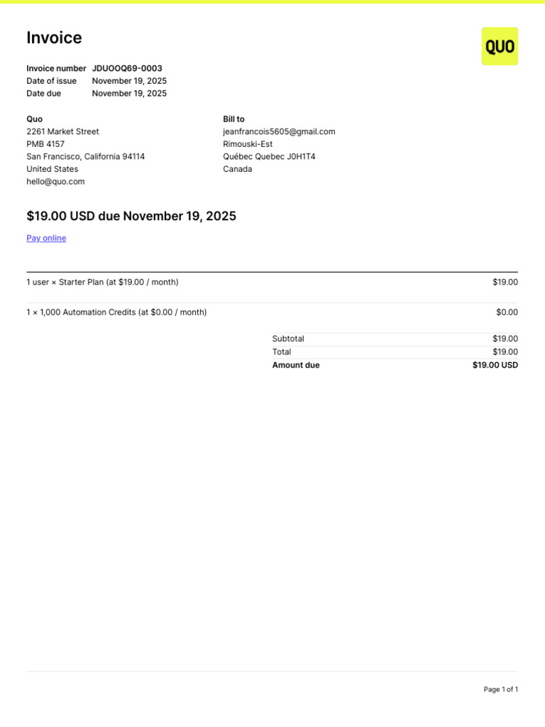 Invoice Jduooq69 0003 | PDF