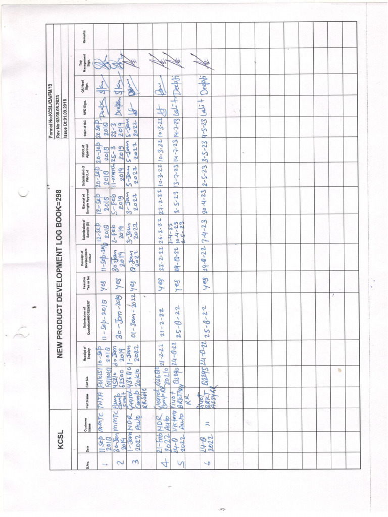 3.1.RFQ NPD Log Book | PDF