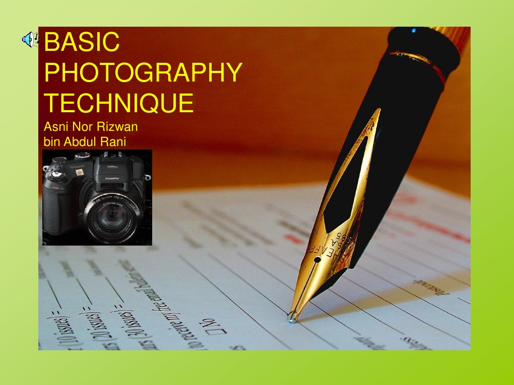 Basic Photography Technique: Asni Nor Rizwan Bin Abdul Rani | PDF ...
