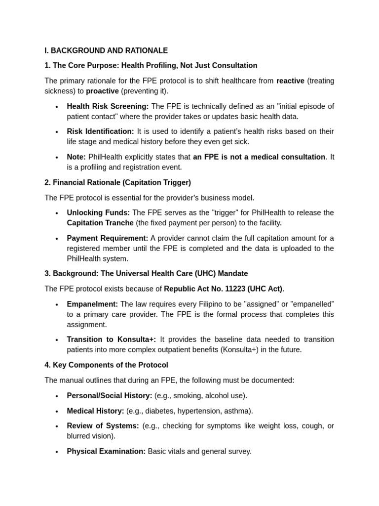 Fpe Manual Protocol | PDF | Electronic Health Record | Physical Examination