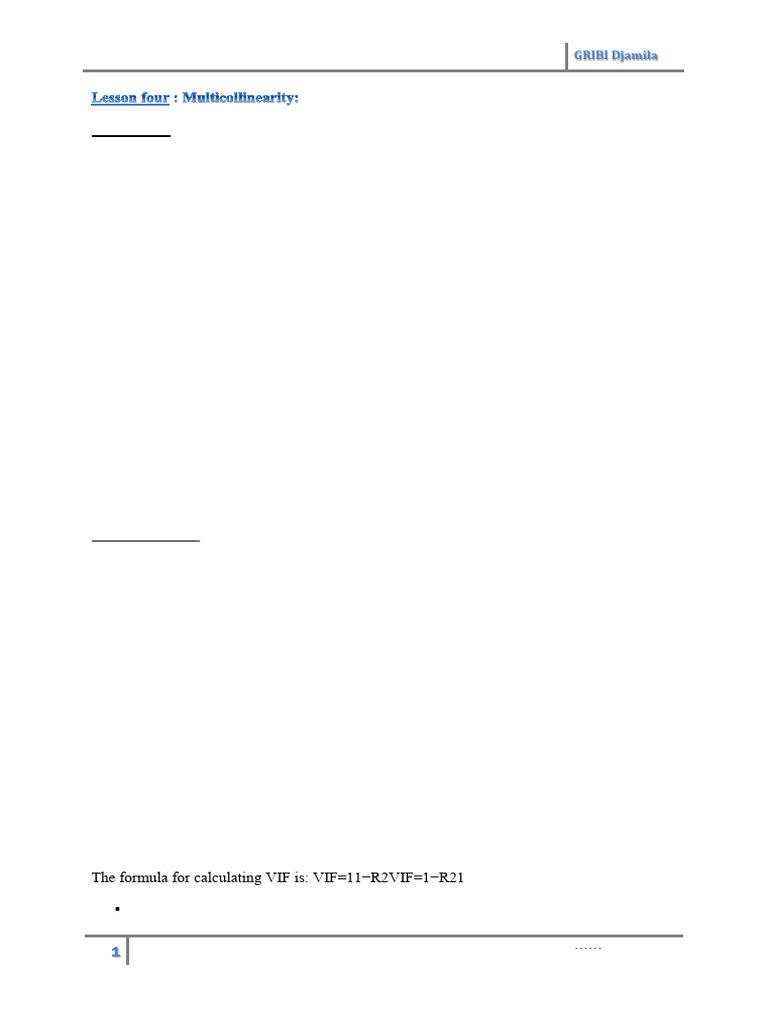 Multi Col Linearity | PDF