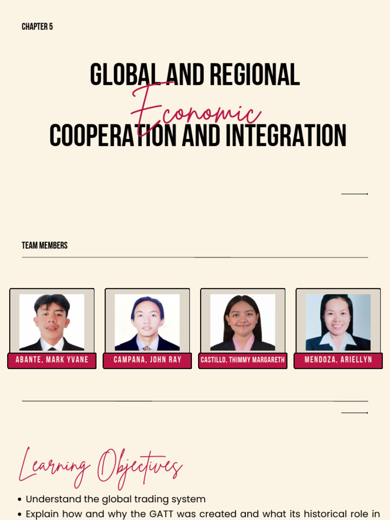 Chapter 5 Global and Regional Economic Cooperation and Integration ...