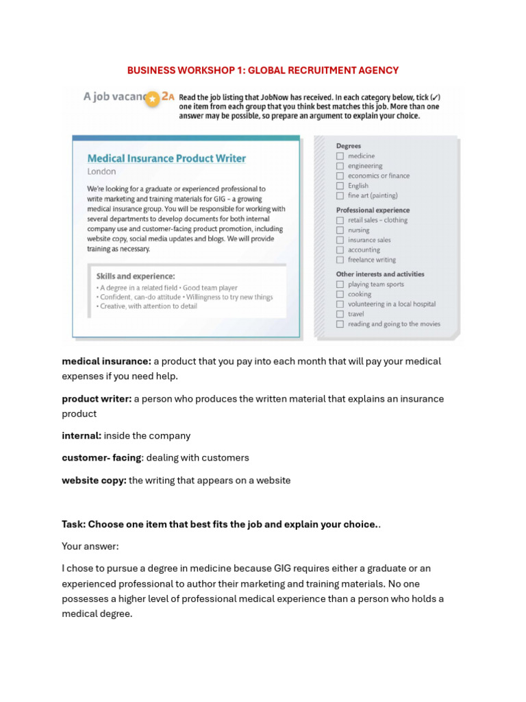 Business Workshop 1 | PDF