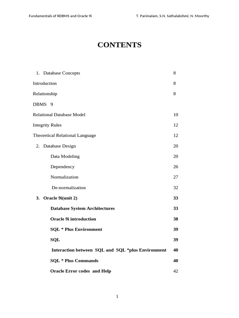 Rdbms and Oracle Unit2,3,5 | PDF