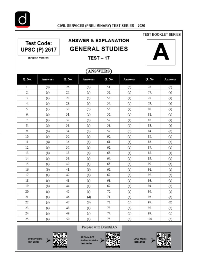 UPSC (P) 2617 (A) English Explanation | PDF | Money Supply | Reserve ...