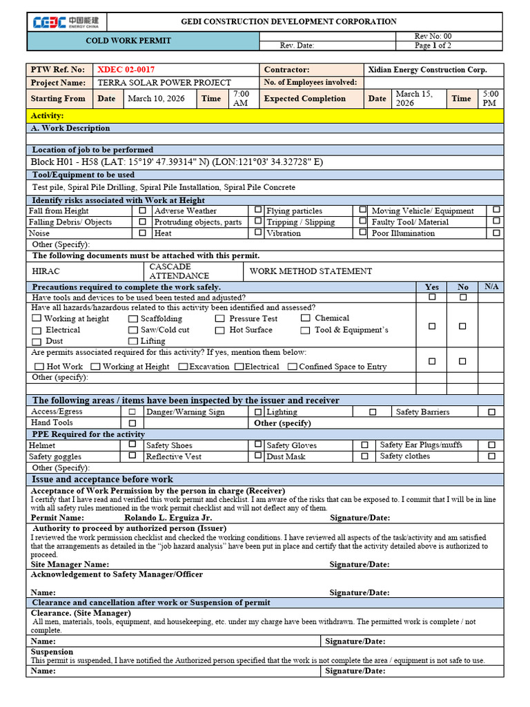 Test Pile Installation and Pile Load Test H1-H57 (02.18.2026) | PDF ...
