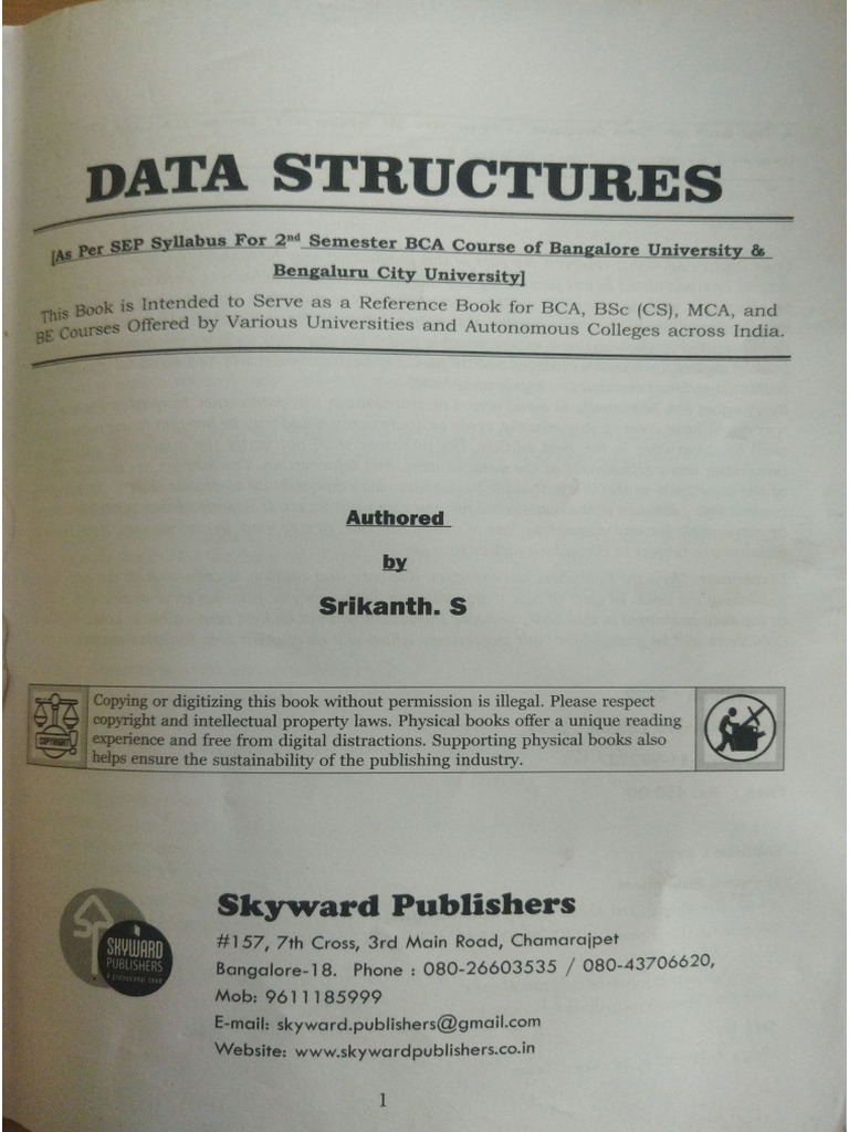 Data Structure Text Book 2nd SEM | PDF