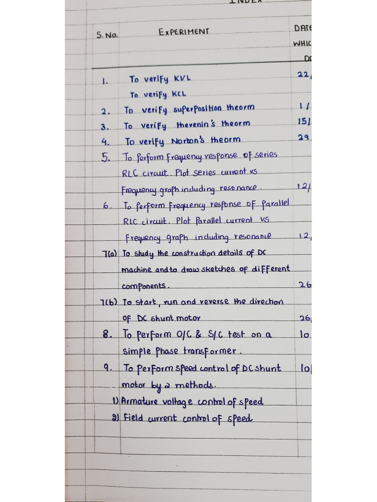 BEE Practical File | PDF