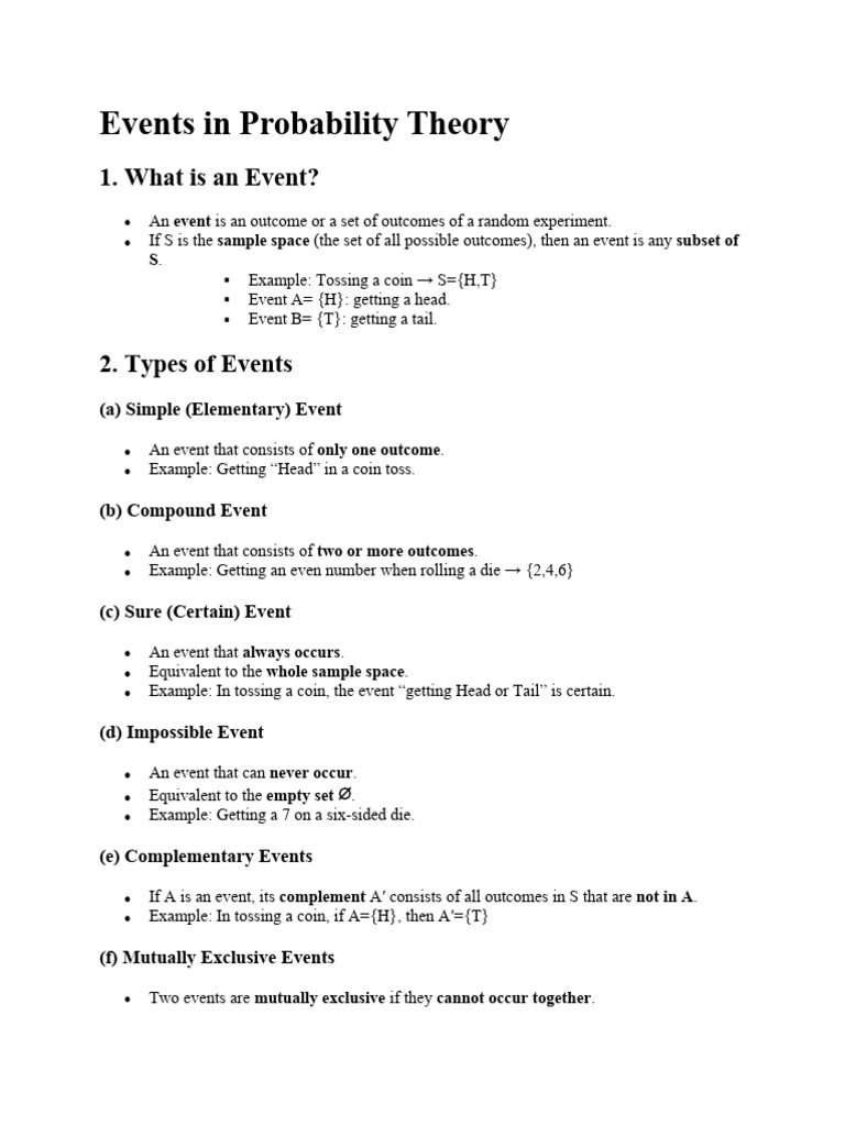 Events in Probability Theory | PDF | Probability Theory | Probability