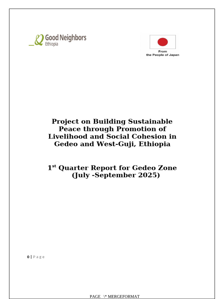 3rd Year 1st Quarter Quarter Report For Gedeo Zone | PDF | Agriculture ...