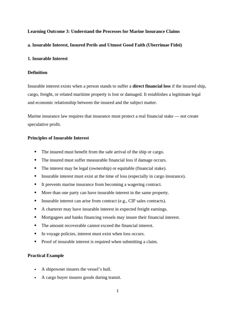Learning Outcome 3 | PDF | Insurance | Marine Salvage