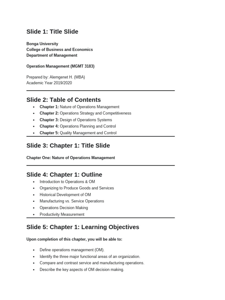 Om Lecture Lecture Note For Degree Program Students | PDF | Competitive ...