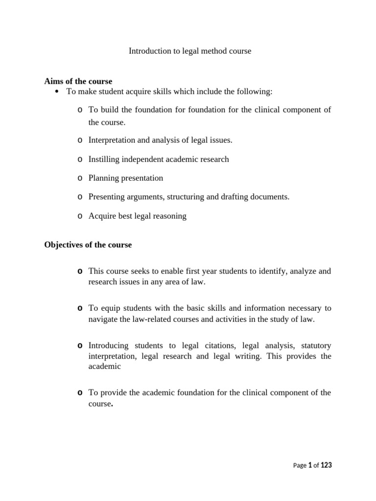 Legal Method Notes 1 | PDF