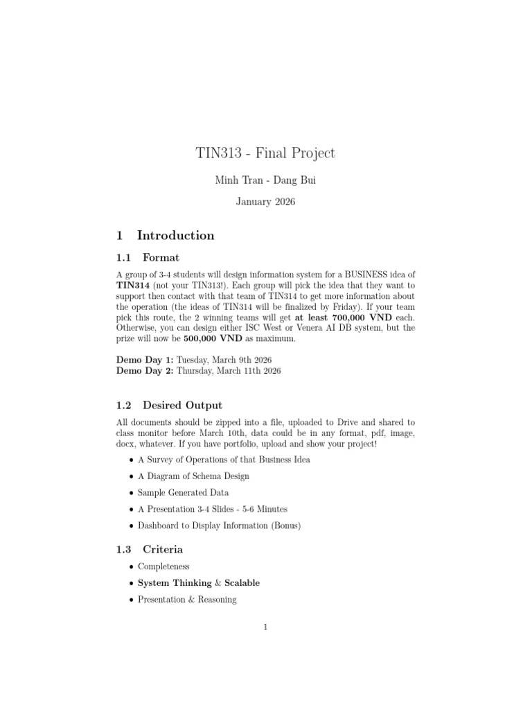 TIN313 Final Project | PDF | Databases | Computing