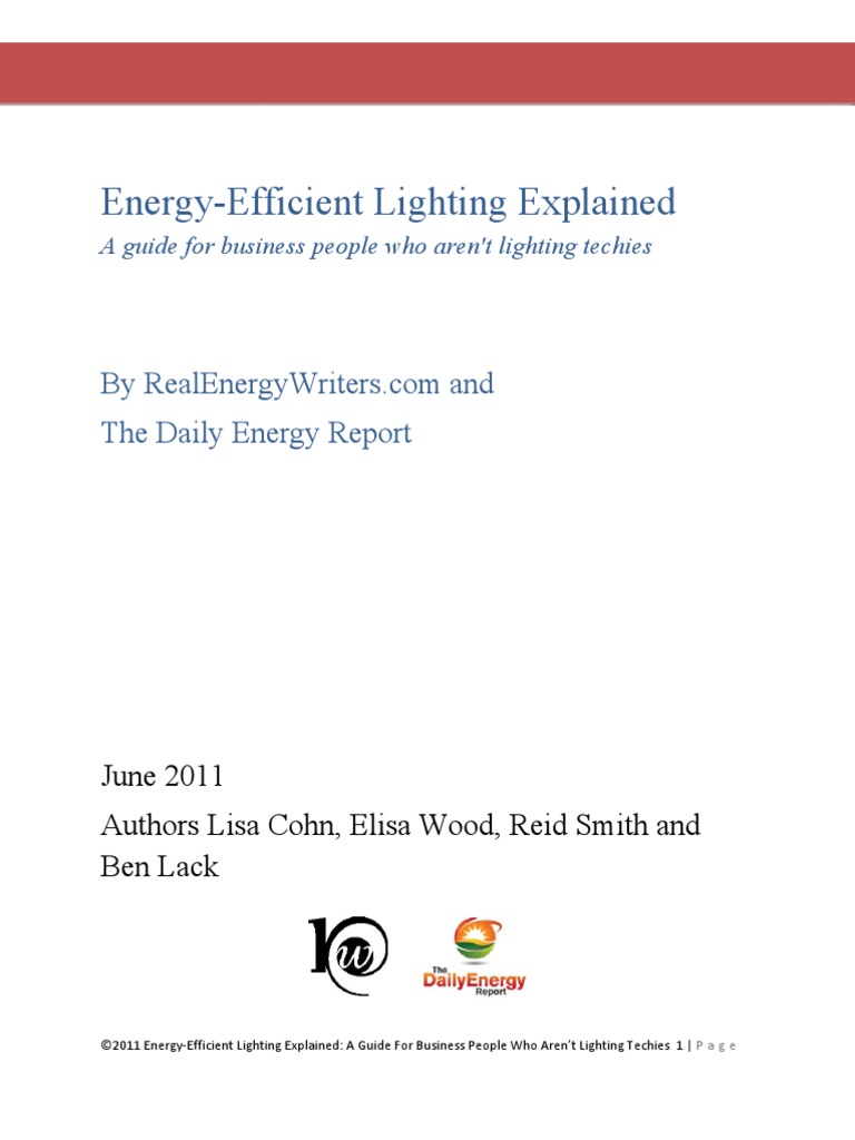 Energy Efficient Lighting Explained PDF Compact Fluorescent Lamp