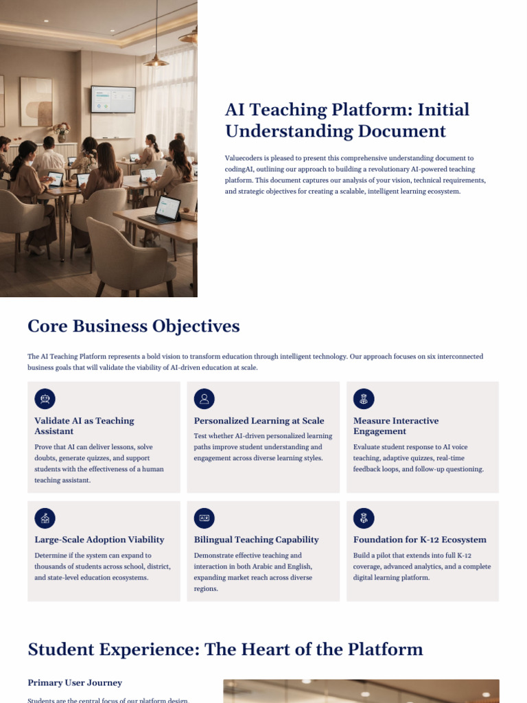 AI Teaching Platform Initial Understanding Document | PDF | Artificial ...
