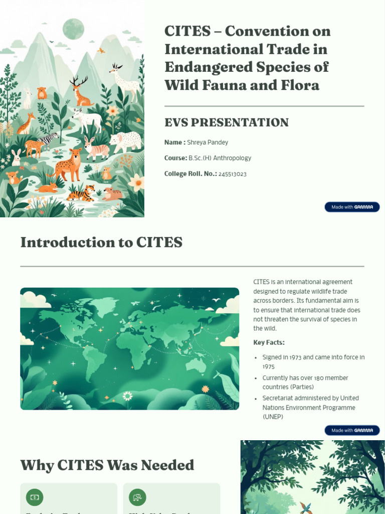 CITES Convention On International Trade in Endangered Species of Wild ...
