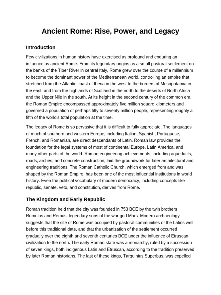 Doc05 Ancient Rome Rise Power and Legacy | PDF | Ancient Rome | Augustus