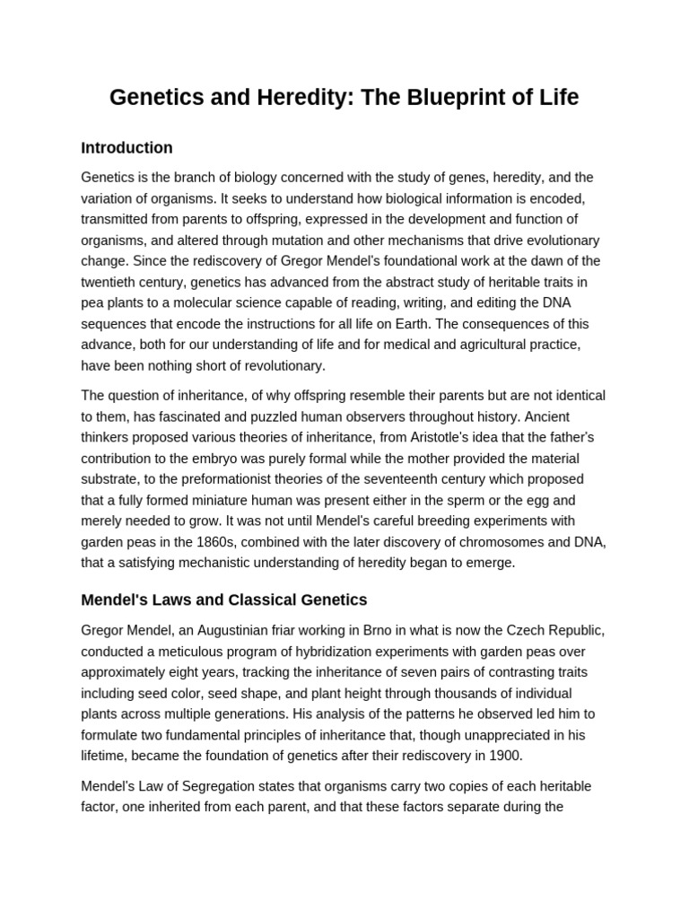 Doc13 Genetics and Heredity The Blueprint of | PDF | Genetics | Mutation